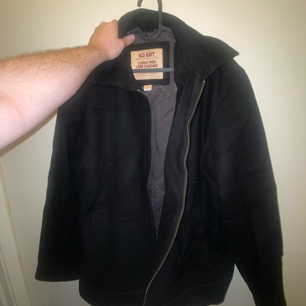 Men’s Large Vintage Old Navy (1994) Black Wool Jacket